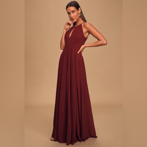 Burgundy Maxi Dress - Picture 1 of 3